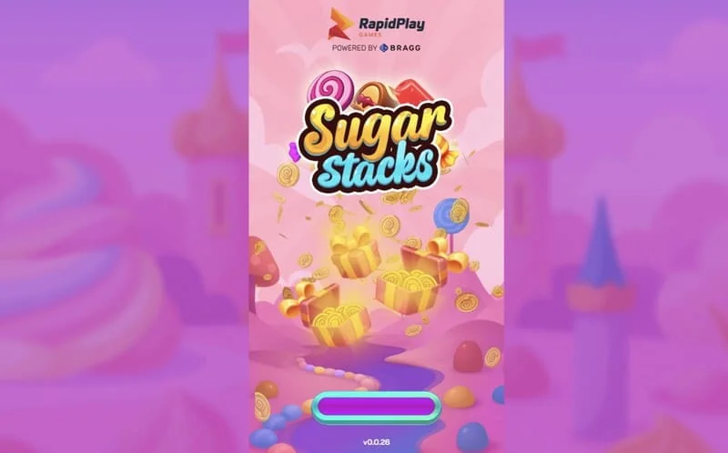 Sugar Stacks – latausnäyttö RapidPlay Games -logolla